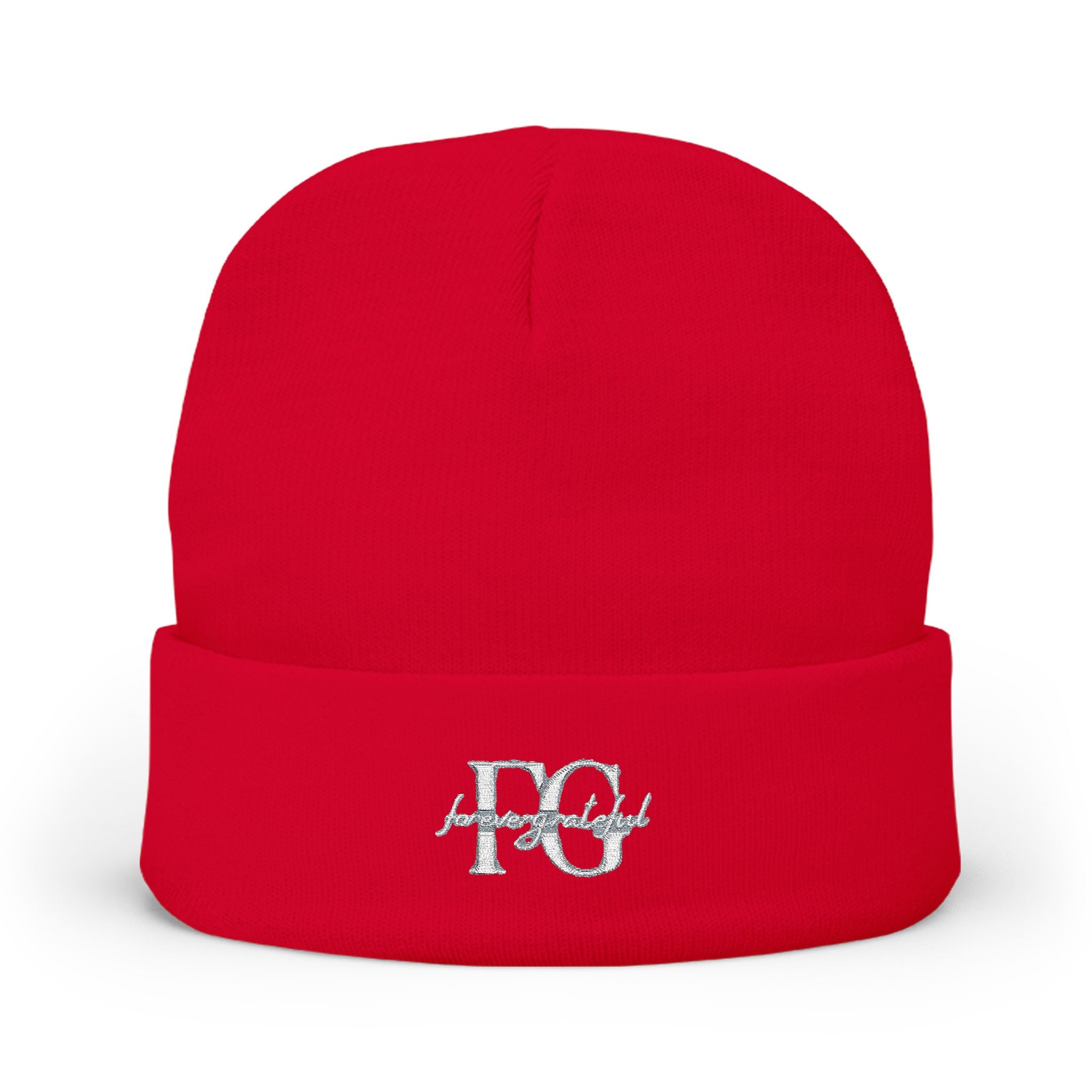 FG Christian Embroidered Knit Beanie
