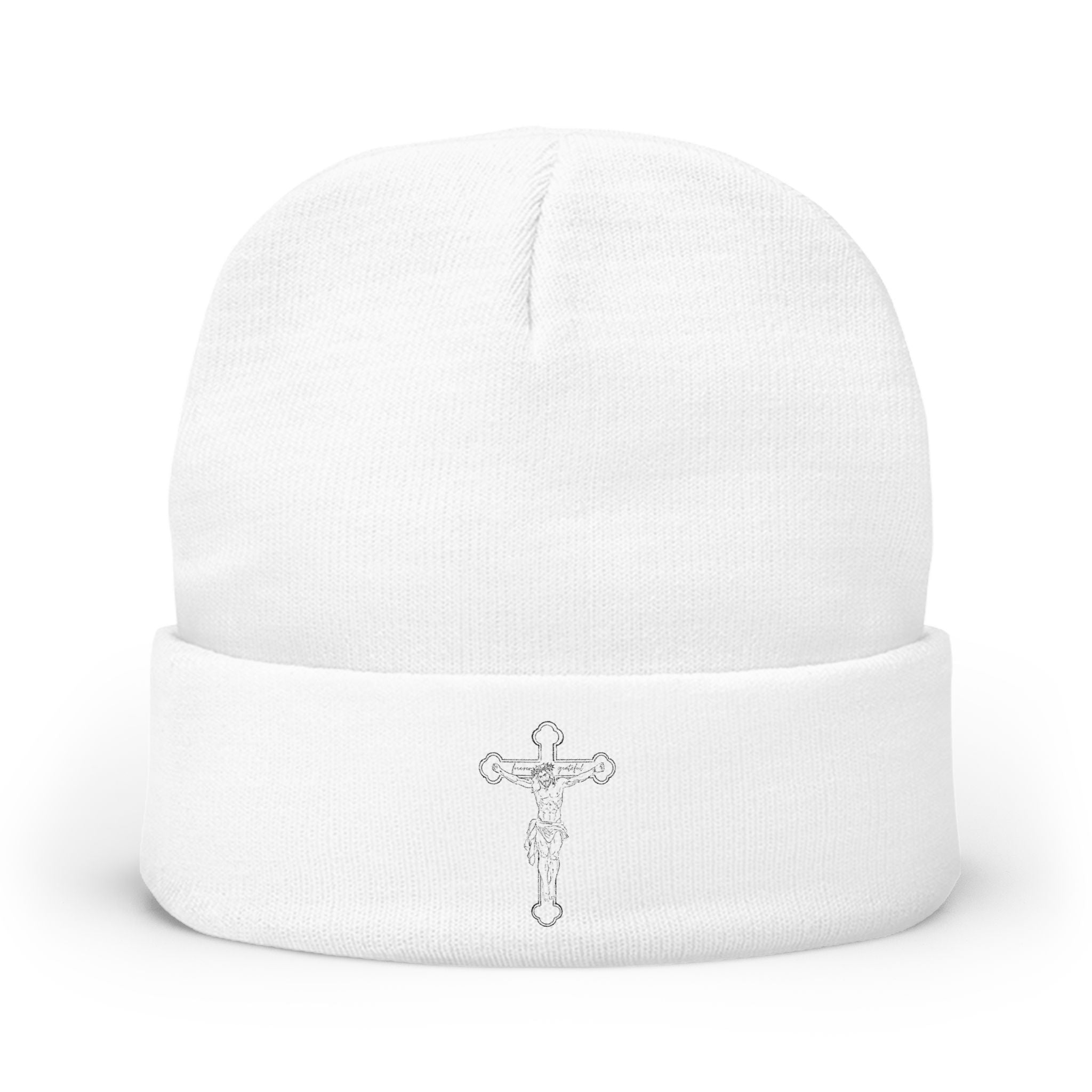FG Christian Embroidered Knit Beanie