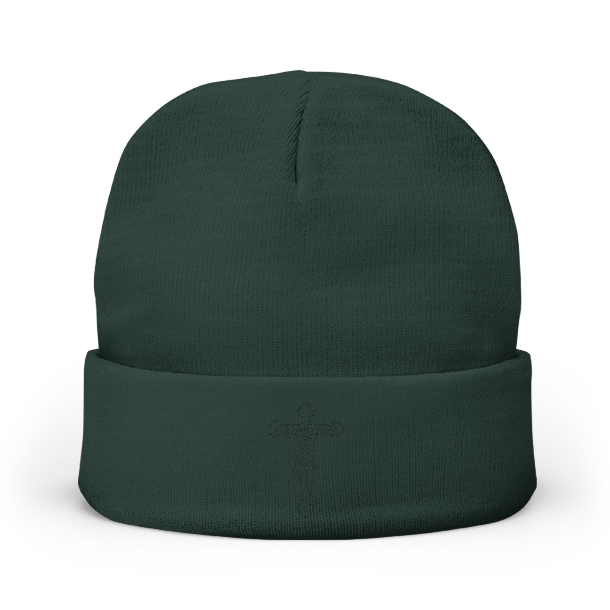 FG Christian Embroidered Knit Beanie